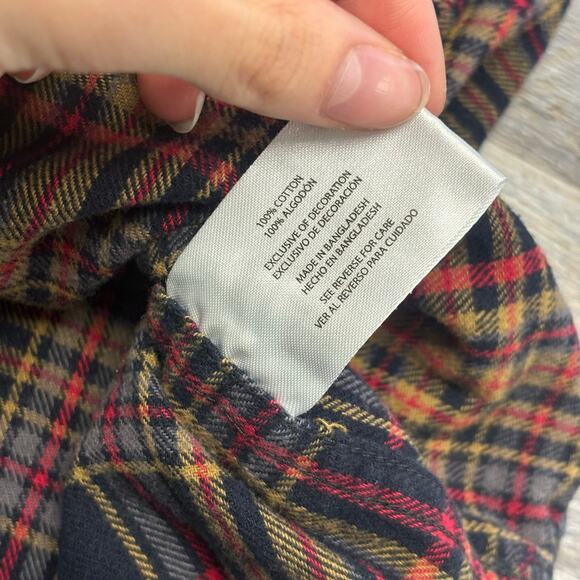 Eddie Bauer Tartan Plaid‎ Red Mens L Flannel Button Up Retro Outdoor Camp Shirt - Picture 6 of 10